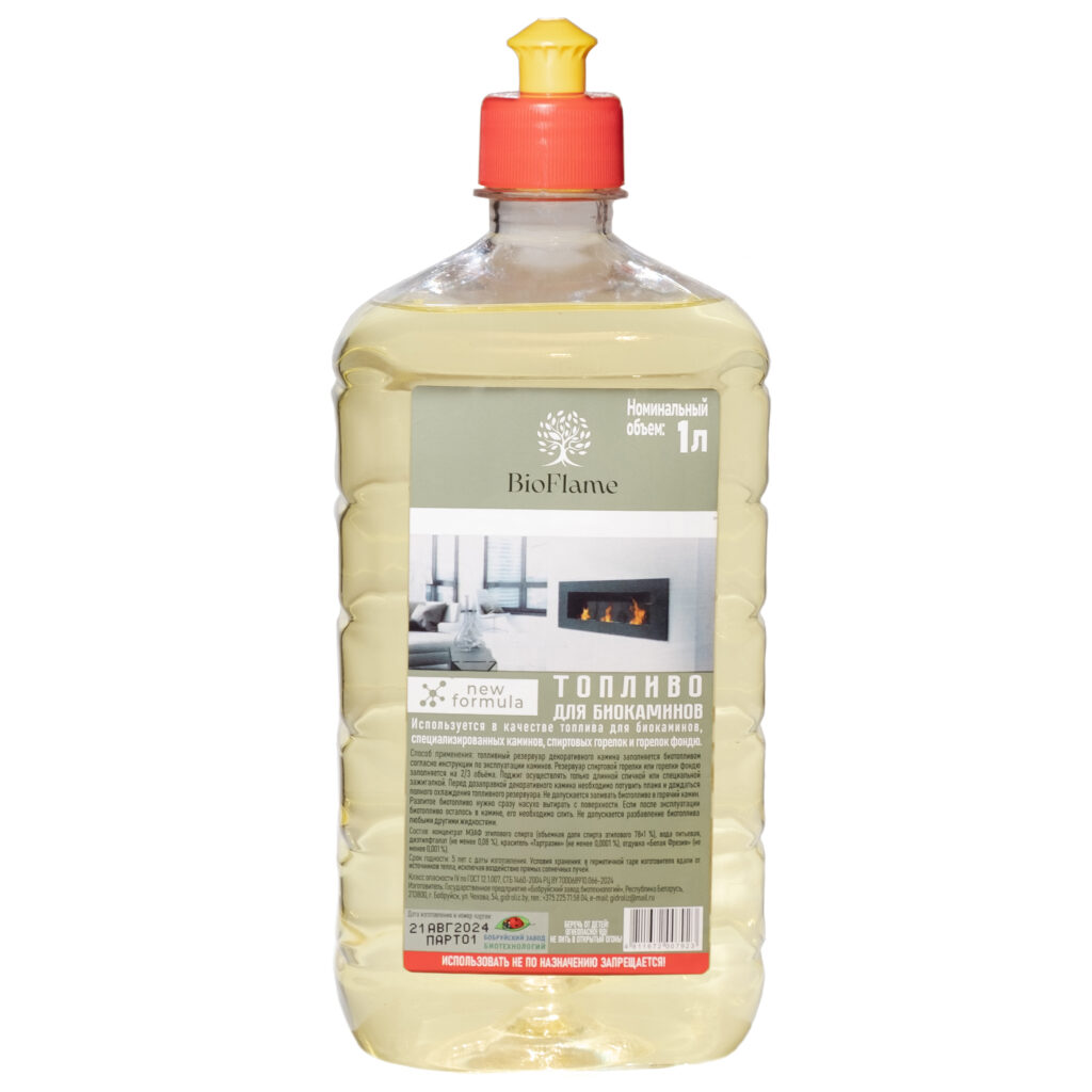 Жидкость для биокаминов BIOFLAME (биоэтанол) 1л.