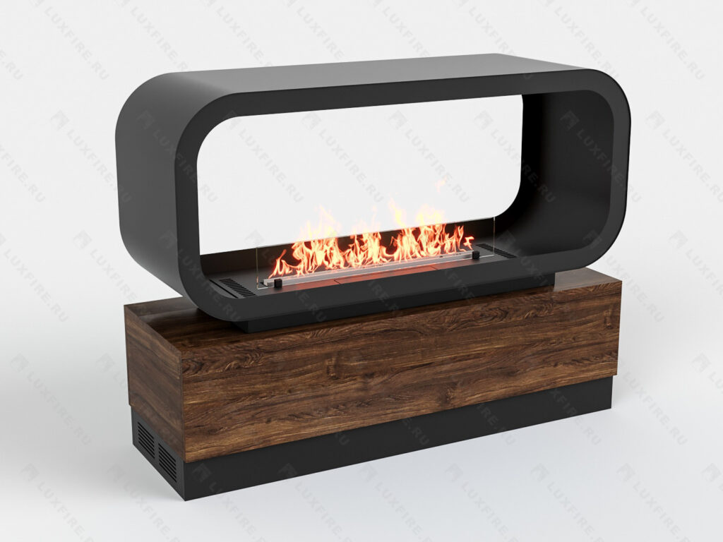 Тумба сквозная Империал-1200 с автоматическим биокамином Lux Fire Genius-I 800