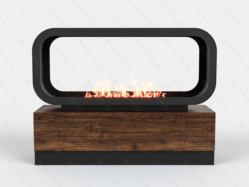 Тумба сквозная Империал-1200 с автоматическим биокамином Lux Fire Genius-I 800
