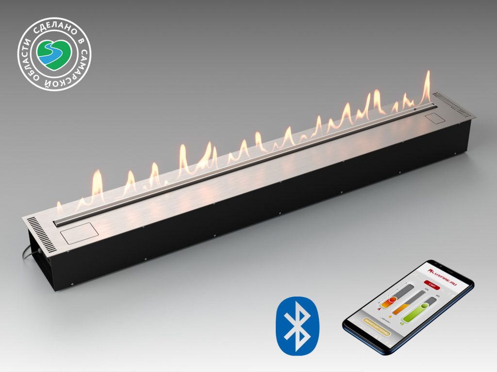 Автоматический биокамин Lux Fire Smart Flame 2000 RC INOX